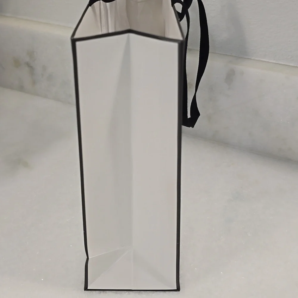 CHANEL Classic White Bag with Black Accents Paper Gift Bag